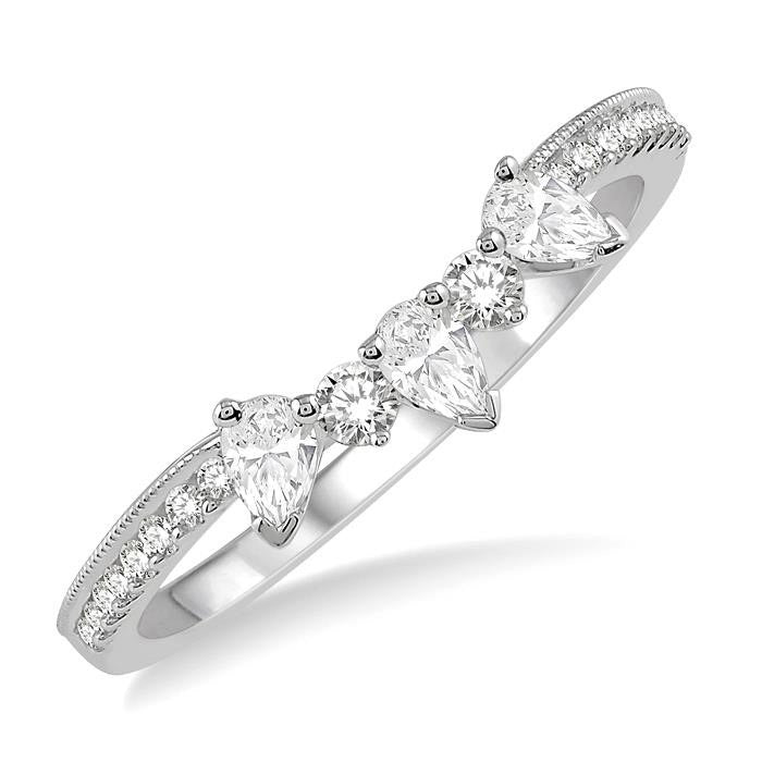 Chevron Diamond Wedding Band