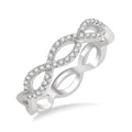 1/5 Ctw Twisted Round Cut Diamond Infinity Fashion Band in 14K White Gold
