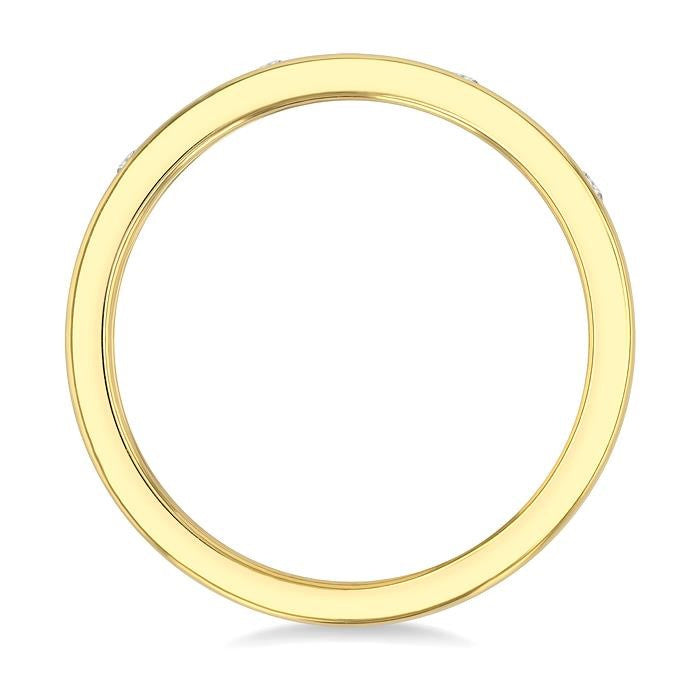 1/4 Ctw Flush Bezel Set Diamond Fashion Band in 14K Yellow Gold