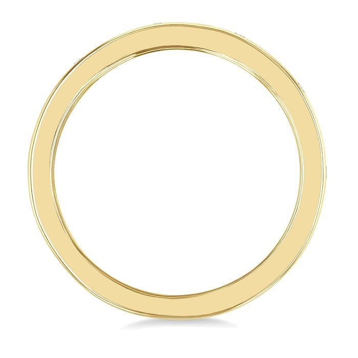 1/10 Ctw Flush Bezel Set Diamond Fashion Band in 10K Yellow Gold