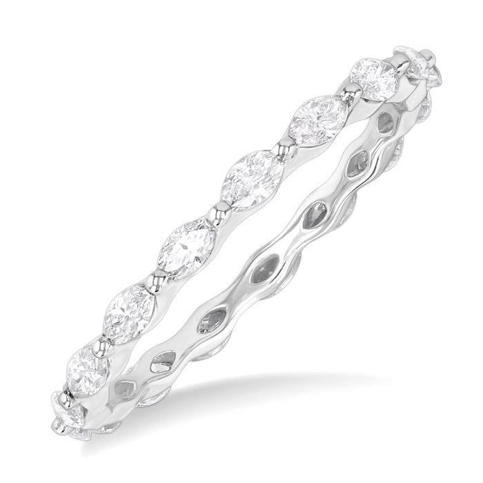 5/8 Ctw Marquise Cut Diamond Eternity Wedding Band in 14K White Gold
