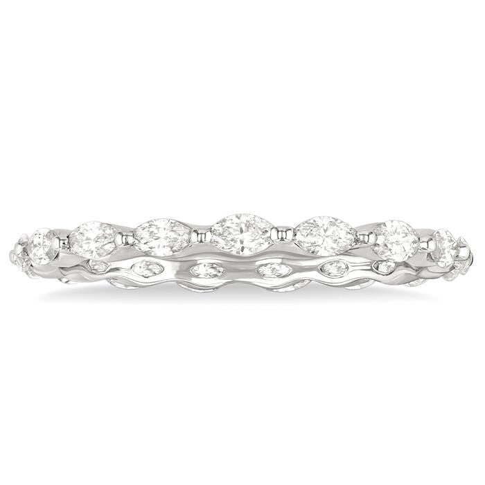 5/8 Ctw Marquise Cut Diamond Eternity Wedding Band in 14K White Gold