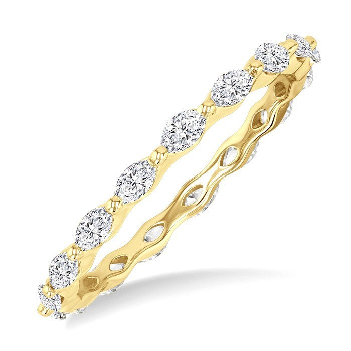5/8 Ctw Marquise Cut Diamond Eternity Wedding Band in 14K Yellow Gold