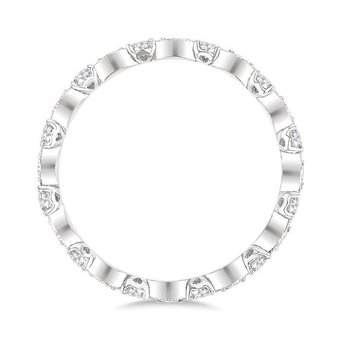 5/8 Ctw Curvy Zig-Zag Round Cut Diamond Eternity Wedding Band in 14K White Gold