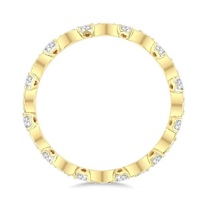 5/8 Ctw Curvy Zig-Zag Round Cut Diamond Eternity Wedding Band in 14K Yellow Gold