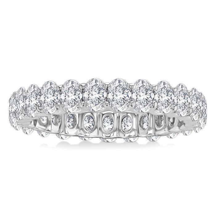Oval Shape North-South Eternity Diamond Wedding Band