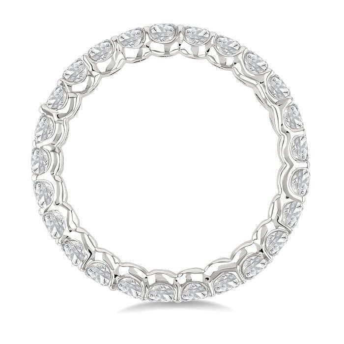 Oval Shape North-South Eternity Diamond Wedding Band