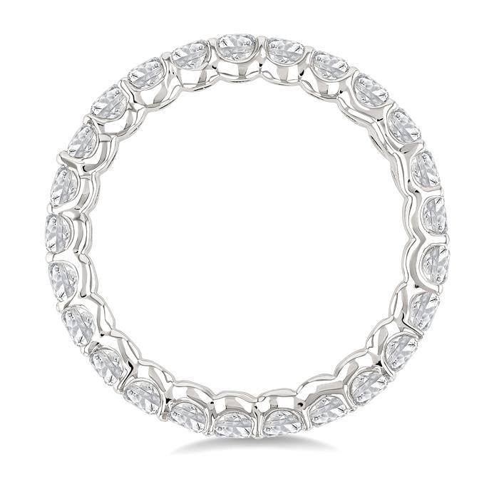 2 1/4 Ctw North-South Set Oval Cut Diamond Eternity Wedding Band in 14K White Gold