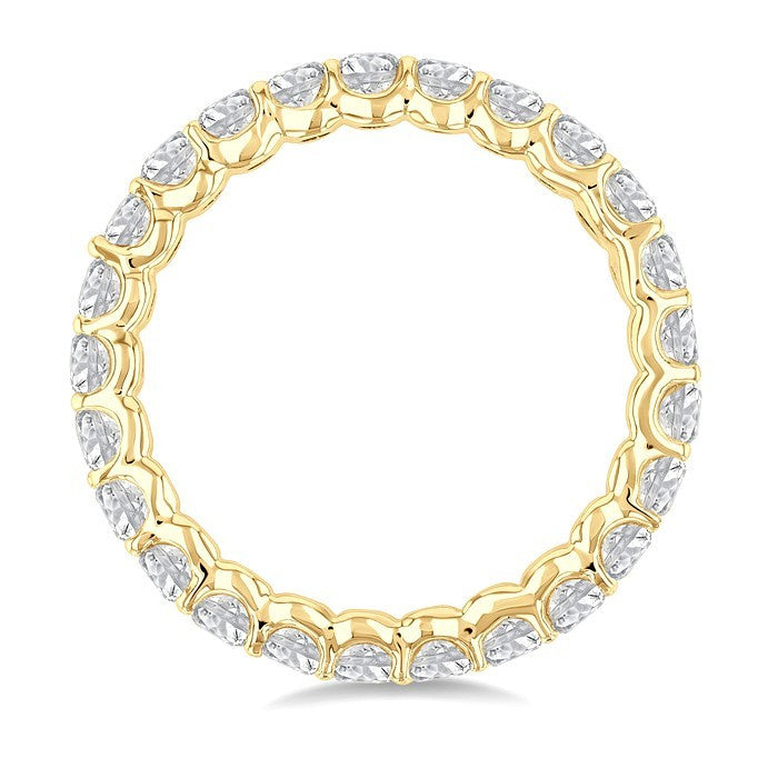 2 1/4 Ctw North-South Set Oval Cut Diamond Eternity Wedding Band in 14K Yellow Gold