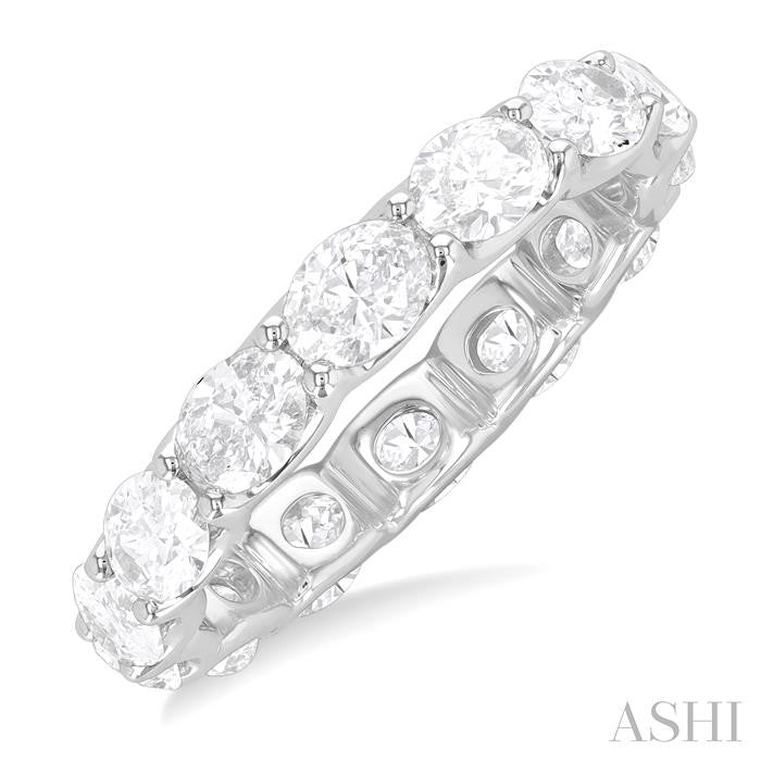 Oval Shape East-West Eternity Diamond Wedding Band