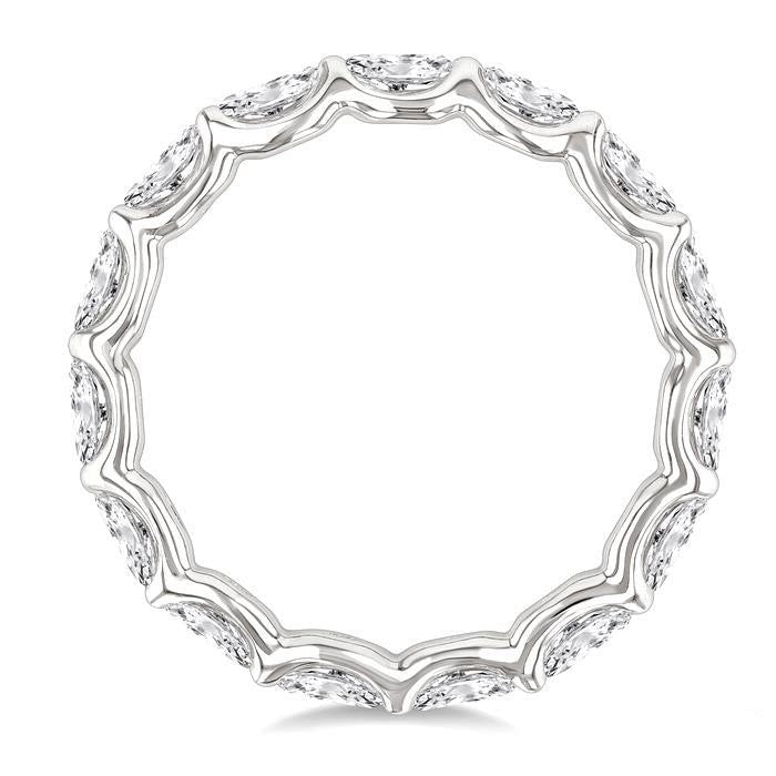 Oval Shape East-West Eternity Diamond Wedding Band