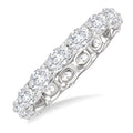 2 1/6 Ctw East-West Set Oval Cut Diamond Eternity Wedding Band in 14K White Gold