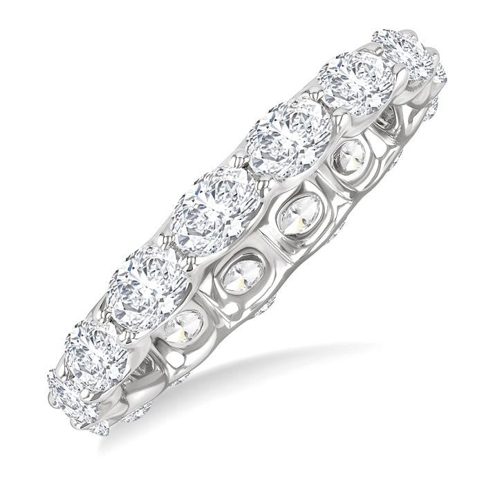 2 1/6 Ctw East-West Set Oval Cut Diamond Eternity Wedding Band in 14K White Gold