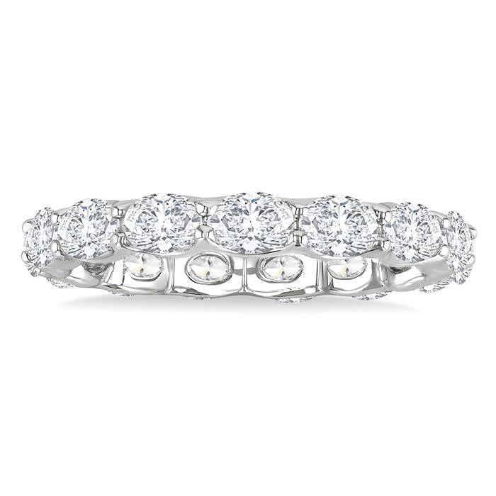 2 1/6 Ctw East-West Set Oval Cut Diamond Eternity Wedding Band in 14K White Gold