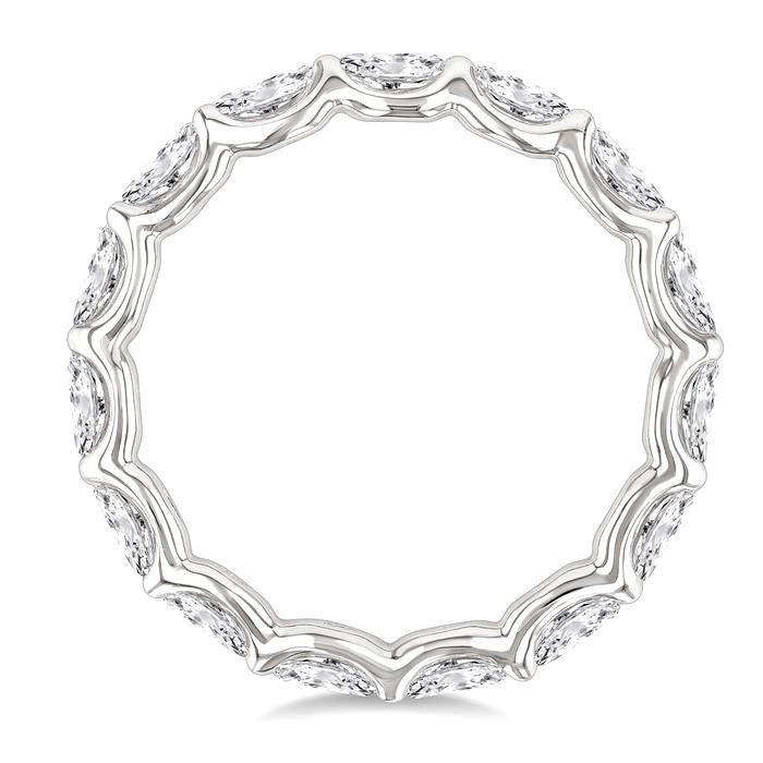 2 1/6 Ctw East-West Set Oval Cut Diamond Eternity Wedding Band in 14K White Gold