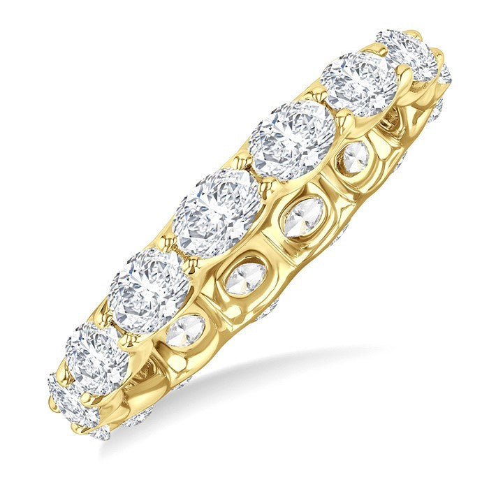 2 1/6 Ctw East-West Set Oval Cut Diamond Eternity Wedding Band in 14K Yellow Gold
