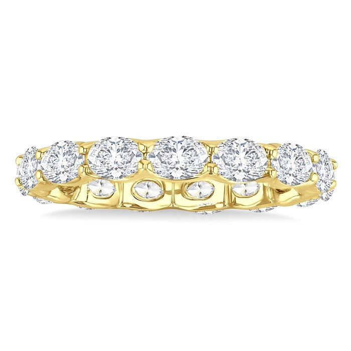 2 1/6 Ctw East-West Set Oval Cut Diamond Eternity Wedding Band in 14K Yellow Gold