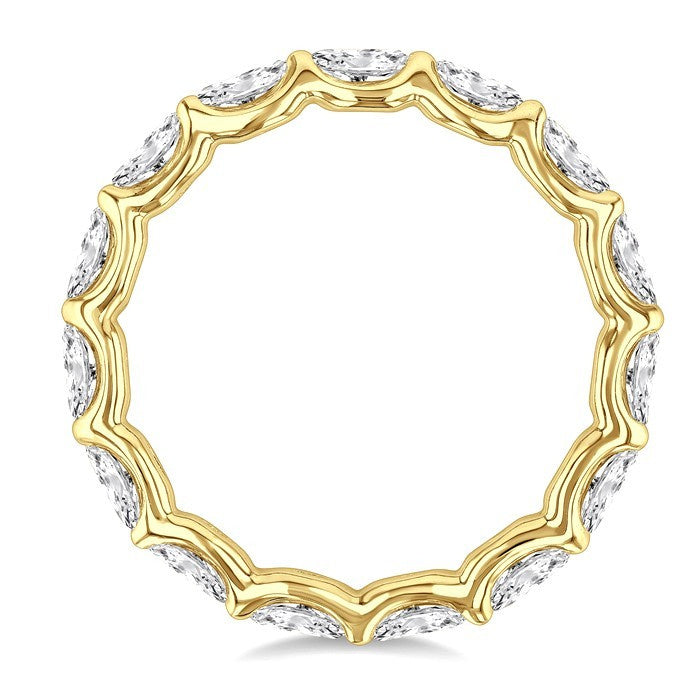 2 1/6 Ctw East-West Set Oval Cut Diamond Eternity Wedding Band in 14K Yellow Gold