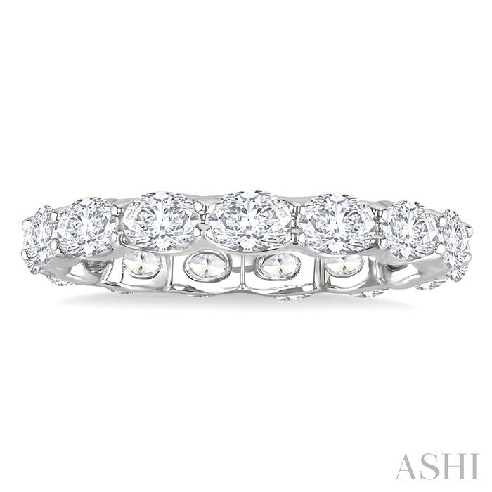 2 1/6 Ctw East-West Set Oval Cut Diamond Eternity Wedding Band in 14K White Gold