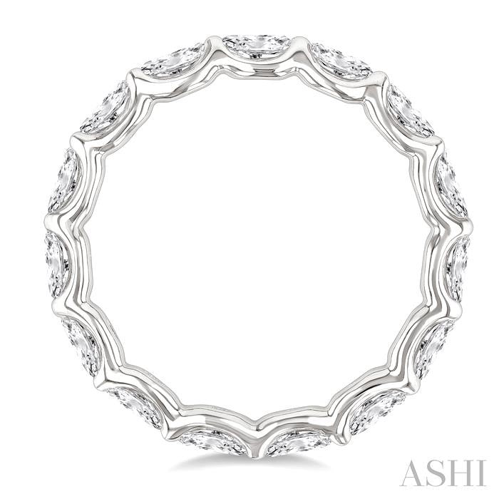 2 1/6 Ctw East-West Set Oval Cut Diamond Eternity Wedding Band in 14K White Gold