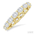 2 1/6 Ctw East-West Set Oval Cut Diamond Eternity Wedding Band in 14K Yellow Gold