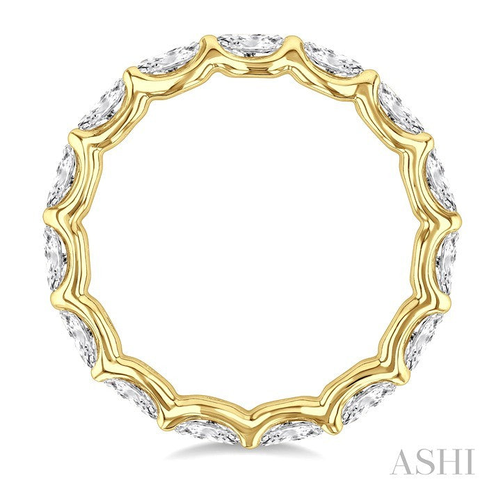 2 1/6 Ctw East-West Set Oval Cut Diamond Eternity Wedding Band in 14K Yellow Gold