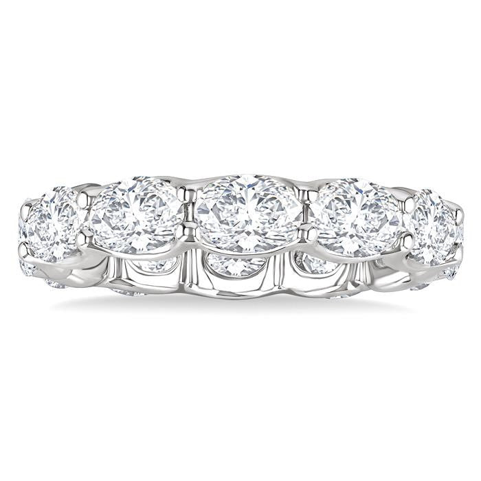 3 3/4 Ctw East-West Set Oval Cut Diamond Eternity Wedding Band in 14K White Gold