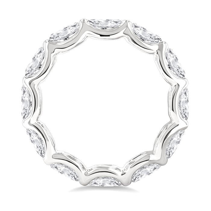 3 3/4 Ctw East-West Set Oval Cut Diamond Eternity Wedding Band in 14K White Gold