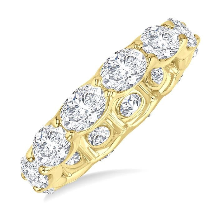 3 3/4 Ctw East-West Set Oval Cut Diamond Eternity Wedding Band in 14K Yellow Gold