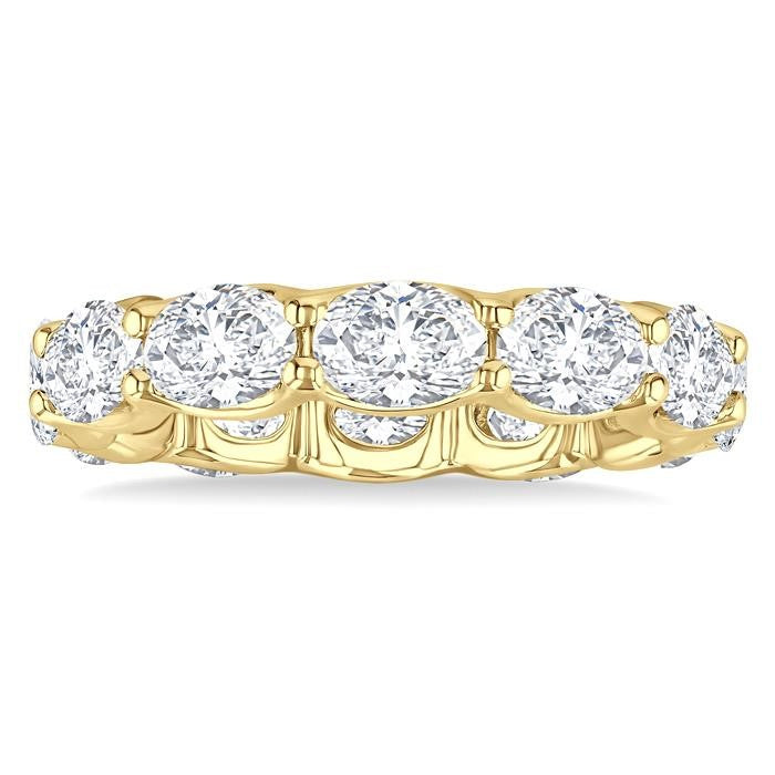 3 3/4 Ctw East-West Set Oval Cut Diamond Eternity Wedding Band in 14K Yellow Gold