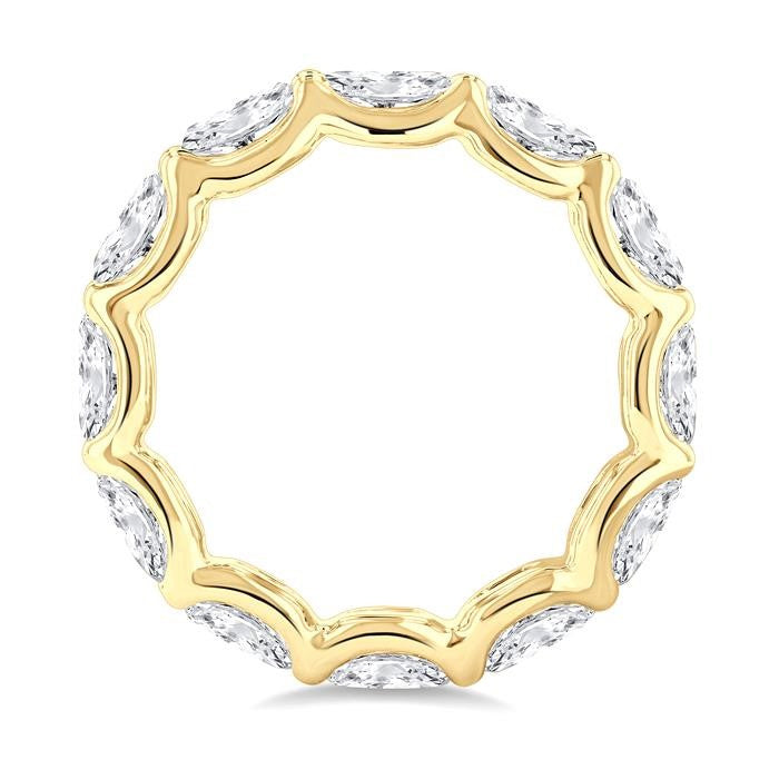 3 3/4 Ctw East-West Set Oval Cut Diamond Eternity Wedding Band in 14K Yellow Gold