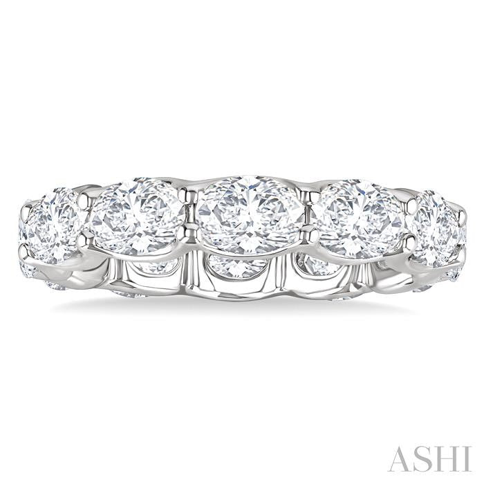 3 3/4 Ctw East-West Set Oval Cut Diamond Eternity Wedding Band in 14K White Gold