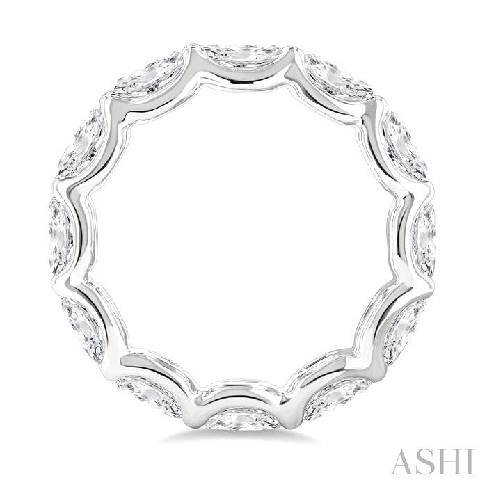 3 3/4 Ctw East-West Set Oval Cut Diamond Eternity Wedding Band in 14K White Gold