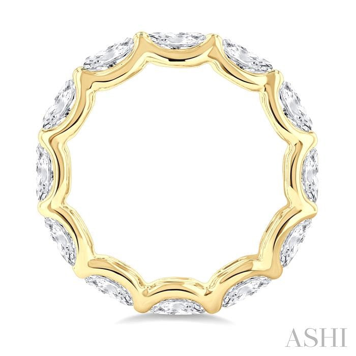 3 3/4 Ctw East-West Set Oval Cut Diamond Eternity Wedding Band in 14K Yellow Gold