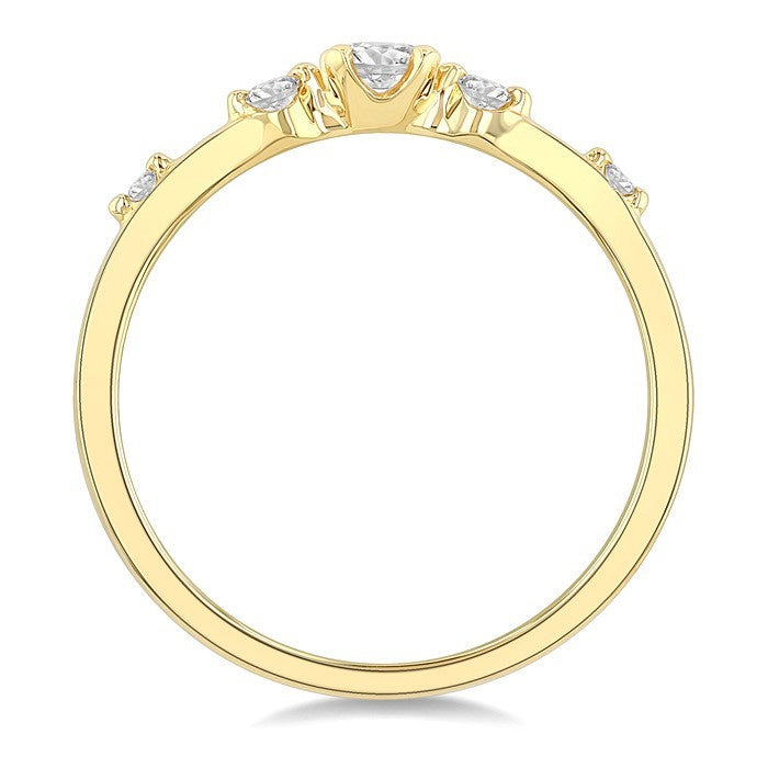 1/5 Ctw Round Cut Diamond Stackable Fashion Ring in 14K Yellow Gold