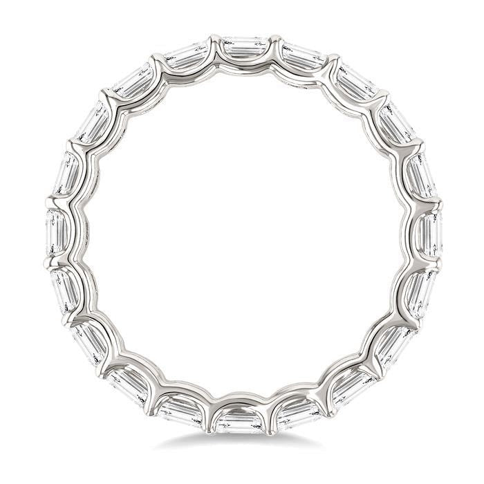 Emerald Shape East-West Eternity Diamond Wedding Band