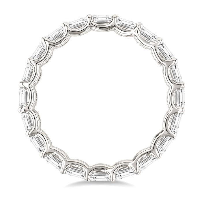 2 1/10 Ctw East-West Set Emerald Cut Diamond Eternity Wedding Band in 14K White Gold
