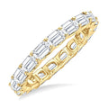 2 1/10 Ctw East-West Set Emerald Cut Diamond Eternity Wedding Band in 14K Yellow Gold