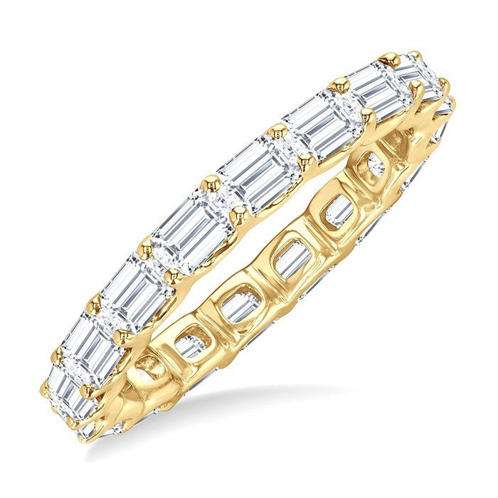 2 1/10 Ctw East-West Set Emerald Cut Diamond Eternity Wedding Band in 14K Yellow Gold