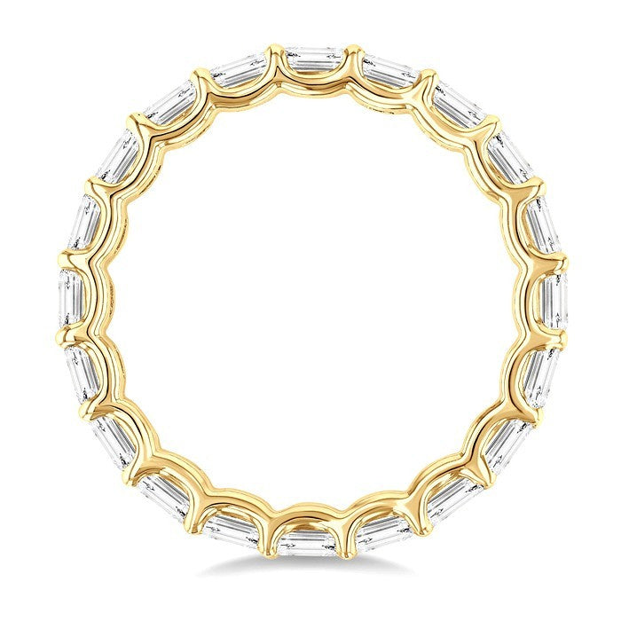 2 1/10 Ctw East-West Set Emerald Cut Diamond Eternity Wedding Band in 14K Yellow Gold