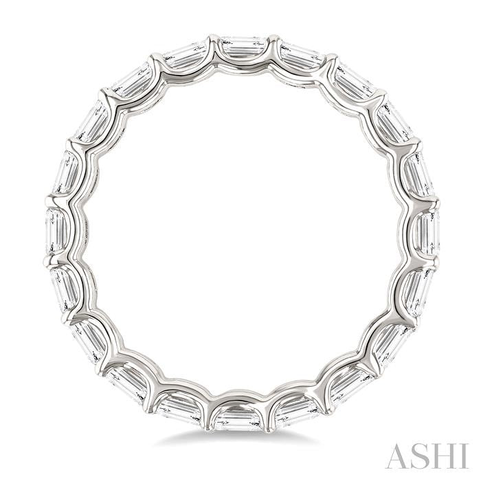 2 1/10 Ctw East-West Set Emerald Cut Diamond Eternity Wedding Band in 14K White Gold