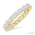 2 1/10 Ctw East-West Set Emerald Cut Diamond Eternity Wedding Band in 14K Yellow Gold