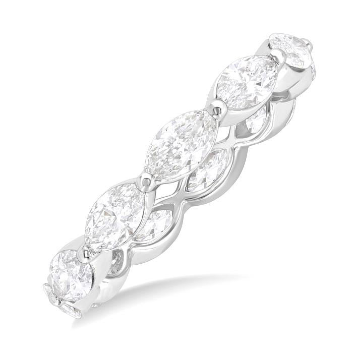 2 Ctw East-West Set Marquise Cut Diamond Eternity Wedding Band in 14K White Gold