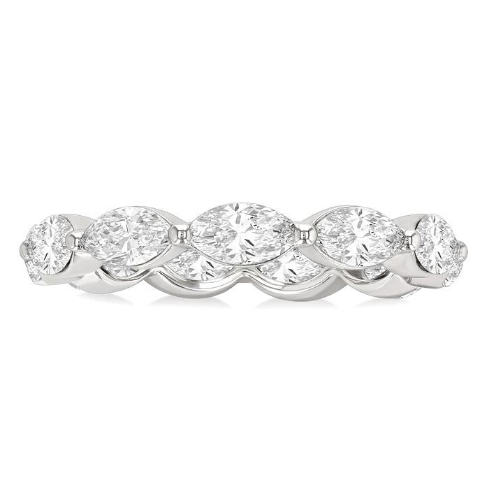 2 Ctw East-West Set Marquise Cut Diamond Eternity Wedding Band in 14K White Gold