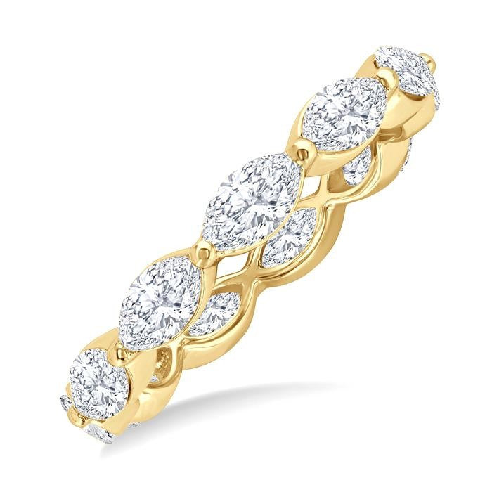 2 Ctw East-West Set Marquise Cut Diamond Eternity Wedding Band in 14K Yellow Gold