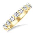 1 Ctw Wavy Channel Set 9-Stone Round Cut Diamond Fashion Band in 14K Yellow Gold