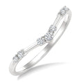 1/10 Ctw Chevron Round Cut Diamond Fashion Band in 14K White Gold