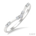 1/10 Ctw Chevron Round Cut Diamond Fashion Band in 14K White Gold