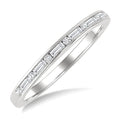 1/5 Ctw Baguette and Round Cut Diamond Stackable Fashion Band in 10K White Gold