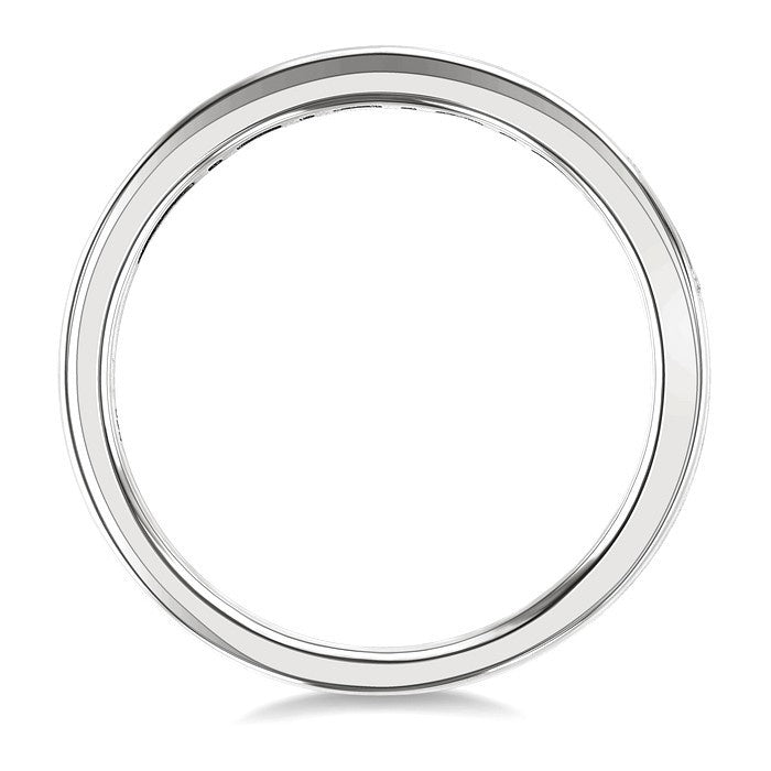 1/5 Ctw Baguette and Round Cut Diamond Stackable Fashion Band in 10K White Gold